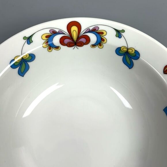 The Porsgrund Norway 76 Farmer's Rose Cereal Bowls Set Of 2 Vintage Unused - Picture 4 of 9